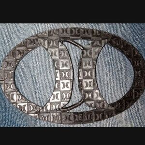 Hurley Black Double-Circle Belt Buckle